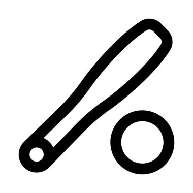 Beyzbol ikonu, beyzbol sopasıyla hareket halindeki bir topu gösteriyor, sporun ve parıltının heyecanını yakalıyor.