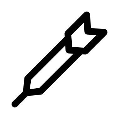 Dart simgesi doğruluk ve beceri oyunu için bir hedefi hedefleyen sivri uçlu bir mermi gösteriyor