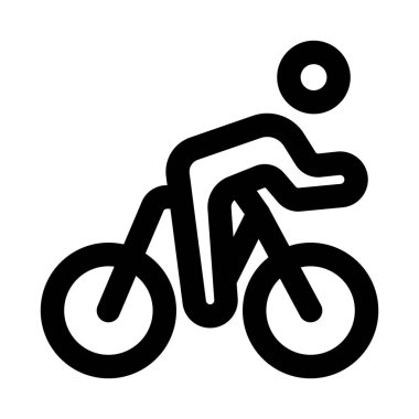 Bisiklet Simgesi dinamik illüstrasyonu modern yaratıcı stil içinde hız, spor ve açık hava macerasını yakalıyor