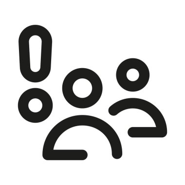 Ünlem ikonuna sahip profesyonel insanlar uyarı, dikkat, uyarı ve önemli notik