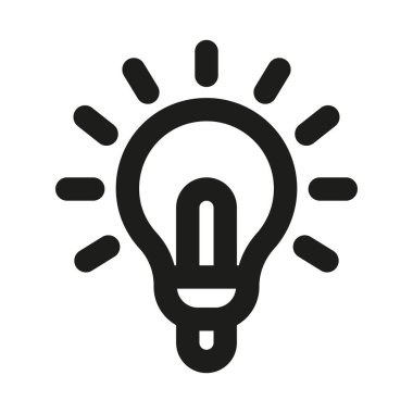 Fikirleri, yeniliği, ilhamı ve problem çözme kavramını temsil eden yaratıcı ampul simgesi