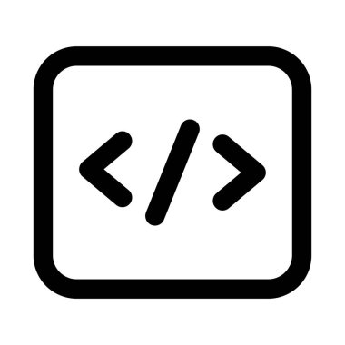 Profesyonel Satır Simgesi Kodlaması. Programlama, yazılım geliştirme ve kodlama iş akışını temsil eden modern vektör illüstrasyonları