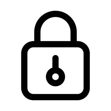 Profesyonel Satır Simgesini Kilitle. Güvenlik, koruma ve dijital güvenlik sistemlerini temsil eden modern asgari vektör çizimi