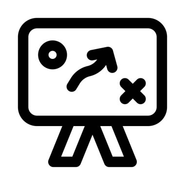 Stratejik Planlama Profesyoneli Çizgi Simgesi. Taktik planlama, iş stratejisi ve hedefe yönelik karar verme mekanizmasını temsil eden modern asgari vektör illüstrasyonu