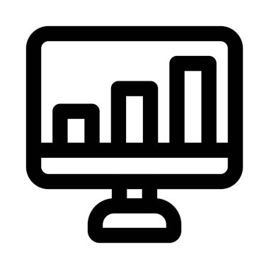 Çevrimiçi rapor grafiği. Analitik, metrik, içgörü ve dijital iş raporları için tasarlanmış profesyonel asgari vektör tarzına sahip modern çizgi simgesi tasarımı