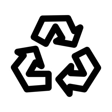 Geri dönüşüm simgesi. Sürdürülebilirlik, çevre dostu uygulamalar ve atık yönetimi için tasarlanmış profesyonel asgari vektör stiline sahip modern çizgi simgesi tasarımı