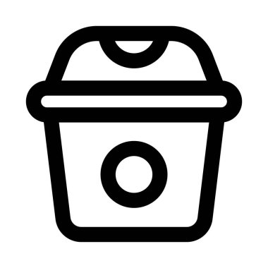 Çöp kutusu ve çöp ikonu. Atık yönetimi, geri dönüşüm, çöp ve çevre dostu konsept için tasarlanmış profesyonel asgari vektör stiline sahip modern çizgi simgesi tasarımı