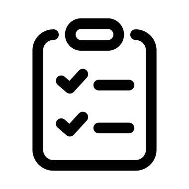 Kontrol listesi simgesi. Görevler, planlama, organizasyon, yapılacaklar listesi ve üretkenlik konsepti için tasarlanmış profesyonel asgari vektör biçimlendirmesine sahip modern satır simgesi tasarımı