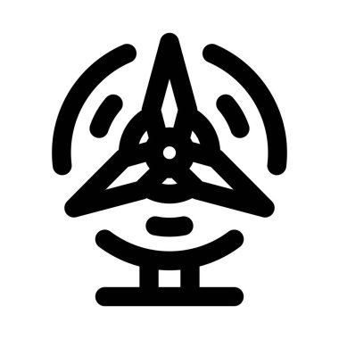 Yel değirmeni ikonu. Yenilenebilir enerji, sürdürülebilirlik, yeşil güç ve çevre dostu enerji için tasarlanmış profesyonel asgari vektör stiline sahip modern çizgi simgesi tasarımı 