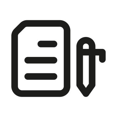 Not Simgesini Düzenle. Modern profesyonel asgari çizgi resimleme yazma, not tutma, belge düzenleme, not alma ve içerik değişiklikleri