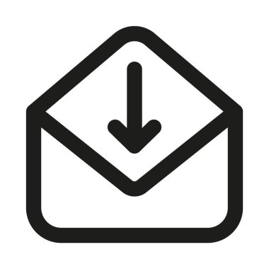 Posta Simgesi Alındı. E- posta iletisini, gelen iletiyi, gelen iletiyi, gelen bildirimi ve iletişimi gösteren modern profesyonel minimal çizgi grafiği