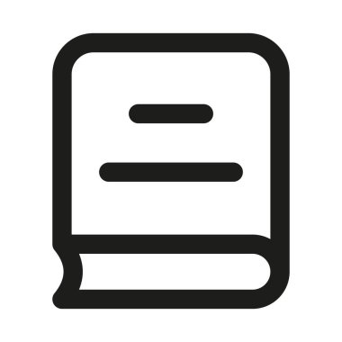 Kitap Simgesi. Modern mesleki asgari çizgi resimleme okuma, eğitim, bilgi, edebiyat ve öğrenim konsepti