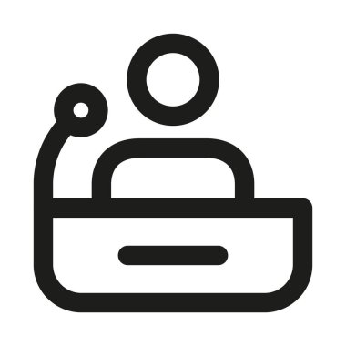 Bilgi Masası Simgesi. Müşteri hizmetlerini gösteren modern profesyonel minimal çizgi, yardım masası, destek, rehberlik ve asistan