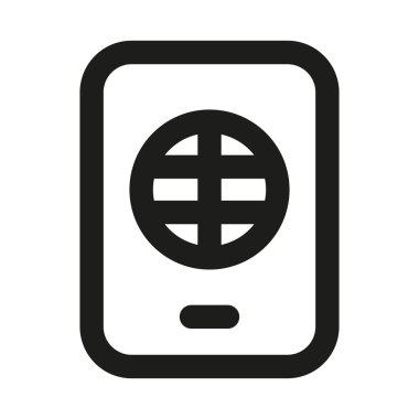 Mobil İnternet Simgesi. Çevrimiçi bağlantıyı, kablosuz iletişimi, veri erişimini ve dijital ağı gösteren modern profesyonel minimal çizgi grafiği