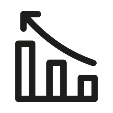 Bar Grafik Simgesi. Veri görselleştirmesi, istatistik, iş analizi, performans ölçümleri ve raporlamayı gösteren modern profesyonel minimal çizgi grafiği