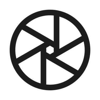 Kamera Kapama Simgesi. Fotoğrafçılığı, fotoğraf çekimini, lens operasyonunu ve medya kayıtlarını gösteren modern profesyonel minimal çizgi