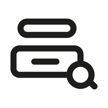 Web Arama Simgesi. Çevrimiçi araştırmaları, internet taramalarını, dijital keşifleri ve verileri gösteren modern profesyonel minimal çizgi grafiği