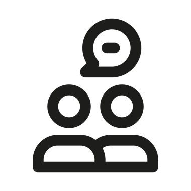 Grup İletişim Simgesi. Modern profesyonel asgari çizgi grafik takım tartışması, mesajlaşma, işbirliği ve dijital etkileşim