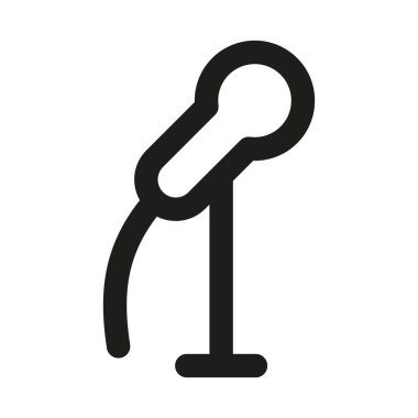 Mikrofon Simgesi. Ses kaydı, konuşma, yayıncılık, müzik ve ses iletişimini gösteren modern profesyonel minimal çizgi grafiği