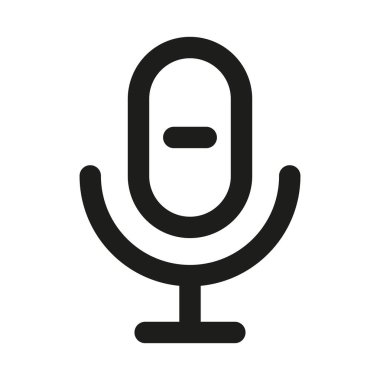 Mikrofon Simgesi. Ses kaydı, yayıncılığı, müzik ve ses iletişimini gösteren modern profesyonel minimal çizgi grafiği