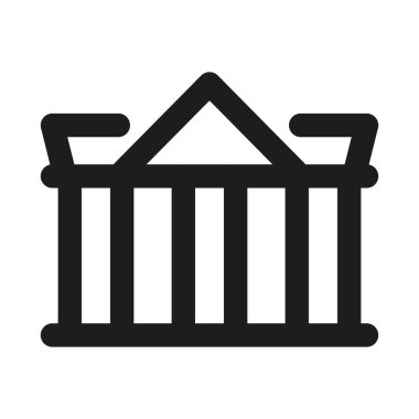 Müze ikonu. Modern profesyonel asgari çizgi vektör ikonu kültür tarihi mimarisini gösteriyor netlik mirası ve temiz kurumsal görsel arzu