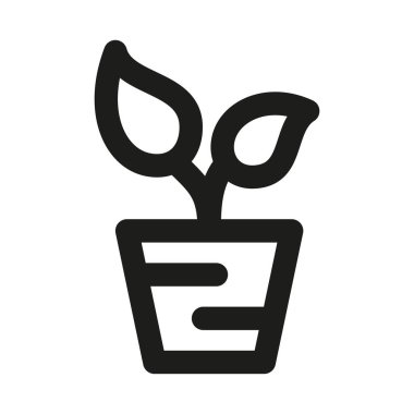 Bitki ve saksı ikonu. Modern profesyonel asgari çizgi vektör simgesi büyüme doğa dekoru netlik sadeliği ve premium görsel stil