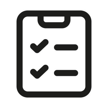 Kontrol listesi simgesi. Temiz görsel arzu ile görevleri, tamamlamayı ve organizasyonu temsil eden modern profesyonel asgari çizgi vektör simgesi