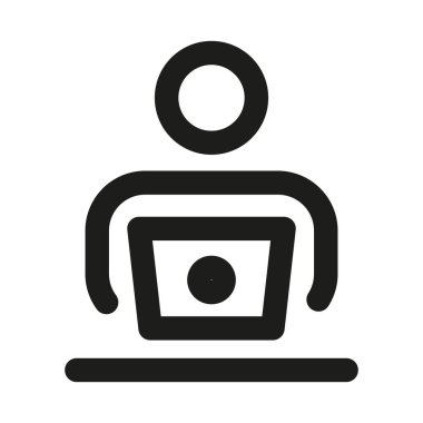 Ofis, Üretim ve Teknoloji için Bilgisayar Simgesi üzerine Modern Çalışma