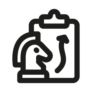 Strateji ve Planlama Simgesi. Modern Profesyonel Asgari Hat Vektör İş ve Gol Sembolü Settin