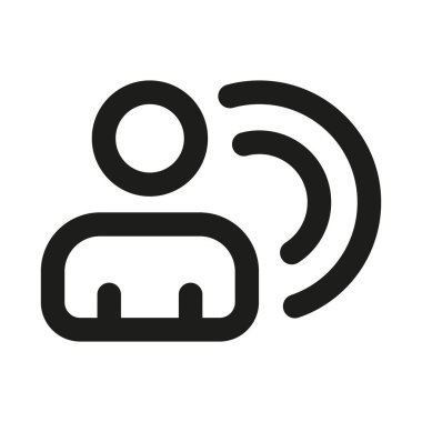 Kişi Ses Simgesi. Ses ve İletişim için Modern Profesyonel Asgari Satır Vektör Sembolü