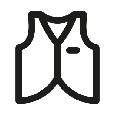 Yelek Simgesi. Modern Profesyonel Asgari Çizgi Vektörü Giyinme ve Güvenlik Sembolü Wea