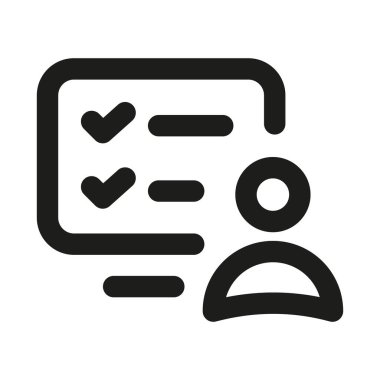 Kişisel Veri Çizgisi Simgesi. Gizlilik, kimlik ve kişisel bilgi yönetimi için bir premium vektör çizgisi simgesi olarak tasarlanmış profesyonel minimalist sembol