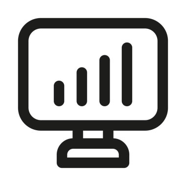 Business Online Rapor Hattı Simgesi. Profesyonel minimalist sembol dijital iş analizi ve performans raporu için premium vektör çizgisi simgesi olarak tasarlanmıştır.