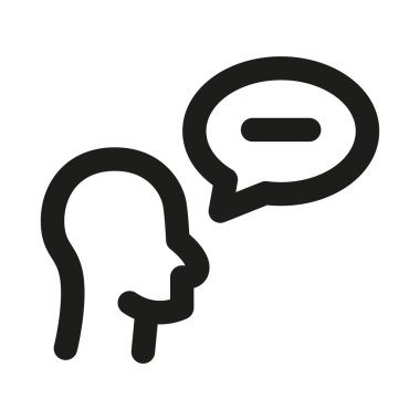 Konuşma Satır Simgesi. Sohbet, iletişim ve tartışma için bir premium vektör çizgisi simgesi olarak tasarlanmış profesyonel minimalist sembol