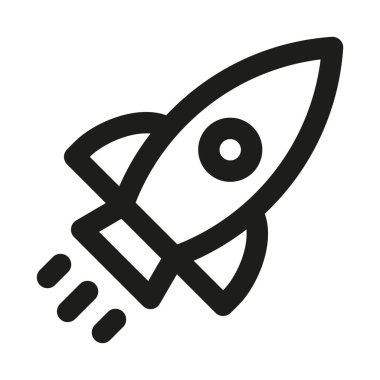 Rocket Modern Hat Simgesi. Yenilik ve keşif için bir premium vektör çizgisi simgesi olarak tasarlanmış profesyonel minimalist uzay sembolü