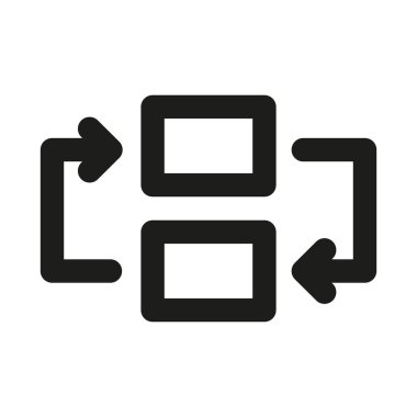 Workflow Modern Satır Simgesi. İş ve üretim için premium vektör çizgisi simgesi olarak tasarlanmış profesyonel minimalist süreç akış sembolü