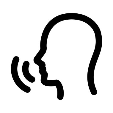 Modern Satır Simgesi konuşuyor. İletişim diyaloğunu ve sözlü etkileşimi temsil eden profesyonel asgari vektör sembolü