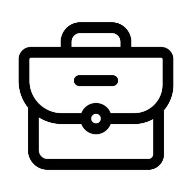 Basit Evrak Çantası Modern Satır Simgesi. Mesleki asgari vektör sembolü iş ofis kariyeri ve profesyonel araçları temsil eder