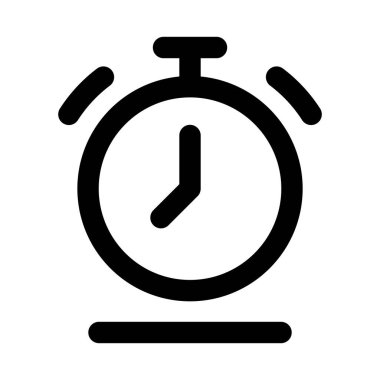 Alarm Saati Modern Satır Simgesi. Zaman yönetimini temsil eden profesyonel asgari vektör sembolü anımsatıcı ve zamanlama denetimi