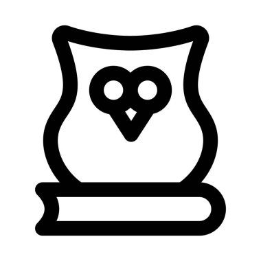 Baykuş Kitap Modern Satır Simgesinde. Bilgeliği, eğitimi ve akademik rehberliği temsil eden mesleki asgari vektör sembolü