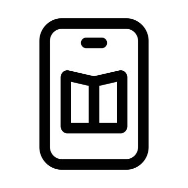 Ebook Modern Satır Simgesi. Dijital okuma çevrimiçi kitap eğitimi ve sanal kütüphaneyi temsil eden profesyonel asgari vektör sembolü