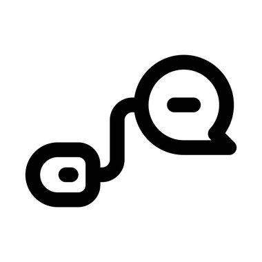 Fare ve Sohbet Modern Satır Simgesi. Dijital etkileşimi temsil eden profesyonel asgari vektör sembolü çevrimiçi iletişim ve kullanıcı arayüzü