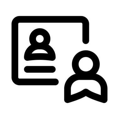 Sunum Modern Satır Simgesi. Slayt gösterisi brifing toplantısı ve iş iletişimini temsil eden profesyonel asgari vektör sembolü