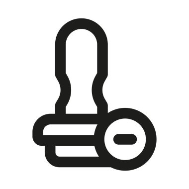 Plastik damga profesyonel çizgi ikonu. Modern onay kavramına sahip Profesyonel Satır Vektörü Simgesi, minimal temiz tasarım ve ölçeklenebilir sertifika simgesi