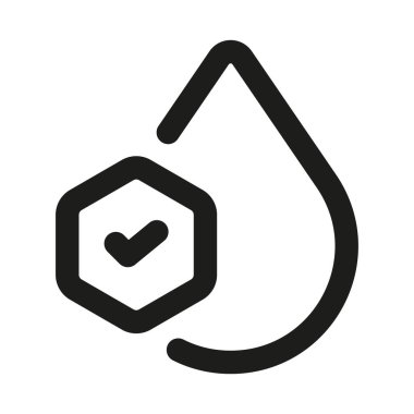 Su geçirmez profesyonel hat ikonu. Modern koruma kavramına sahip Profesyonel Çizgi Vektörü Simgesi, minimal temiz tasarım ve ölçeklenebilir su direnci sembolü