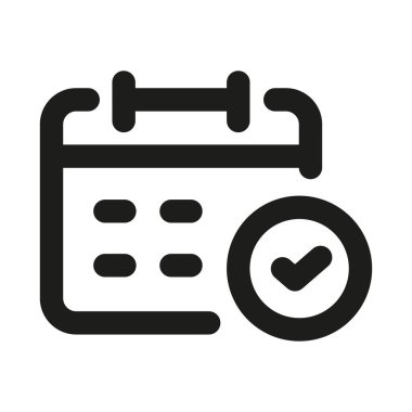 Çalışma programı profesyonel çizgi simgesi. Modern zaman çizelgesi ve planlama konseptine sahip Profesyonel Satır Vektörü Simgesi, minimal temiz tasarım ve ölçeklenebilir takvim simgesi