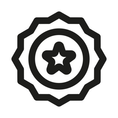 Kaliteli rozet profesyonel çizgi ikonu. Modern sertifika ve mükemmellik konseptine sahip Profesyonel Satır Vektörü Simgesi, minimal temiz tasarım ve ölçeklenebilir onay sembolü