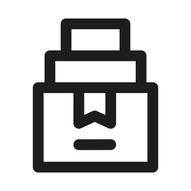 Profesyonel hat simgesini paketler. Modern dağıtım ve lojistik konsepte sahip Profesyonel Satır Vektörü Simgesi, minimal temiz tasarım ve ölçeklenebilir nakliye sembolü