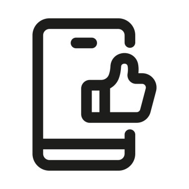 Akıllı telefon ekranı profesyonel çizgi simgesini göster. Modern mobil onay ve geri bildirim konseptine sahip Profesyonel Satır Vektörü Simgesi, minimal temiz tasarım ve ölçeklenebilir pozitif etkileşim simgesi