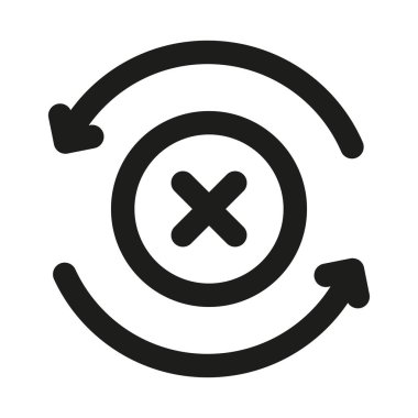 Döndürme düğmesi profesyonel satır simgesini kapat. Modern arayüz kontrol kavramına sahip Profesyonel Satır Vektörü Simgesi, minimal temiz tasarım ve ölçeklenebilir sistem simgesini değiştir